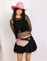 Disco net long sleeve top
