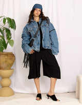 Vintage customized upcycled Levi's zip denim jacket