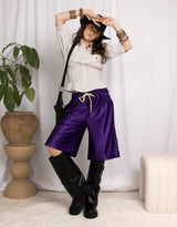 Satin look basketball shorts