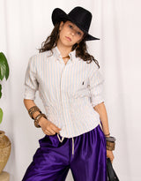 Vintage customized Ralph Lauren short sleeve smocked blouse