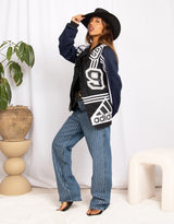 Rhinestone pinstripe jeans