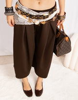 Wide leg sweat shorts
