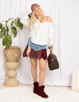 Vintage customized Ralph Lauren front ruched blouse