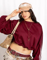 Velvet chain baker boy cap