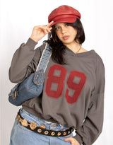 Oversized varsity 89 sweatshirt