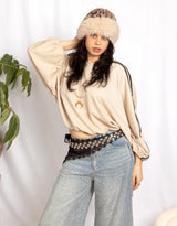 Leopard faux fur bucket hat