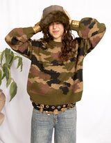 Camouflage wool mix knit sweater