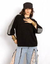Oversized striped alpaca blend sweater