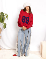 Oversized varsity 89 sweatshirt