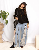 Oversized striped alpaca blend sweater