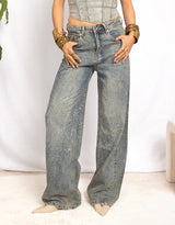 Sparkly stardust wide leg jeans