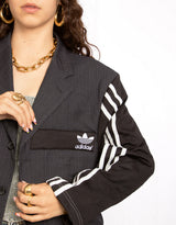 Vintage customized upcycled Adidas reconstructed sleeve blazer