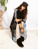 Oversized striped alpaca blend sweater