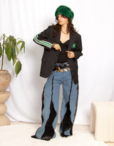 Vintage customized upcycled Adidas 3 stripe blazer