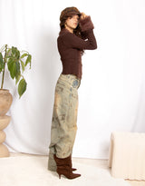 Faux fur trim tie front cardigan