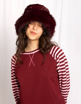 Faux fur cloche hat