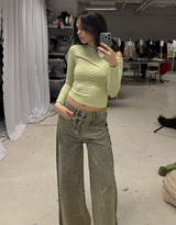 One shoulder long sleeve top