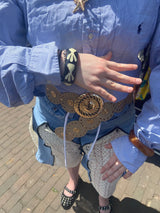 Small artisanal wooden bangle bracelet