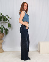 Gradient glitter jeans