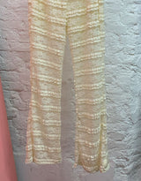 Ruffled lace trousers