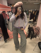 Sparkly wide leg jeans