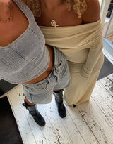 Sparkly denim corset top