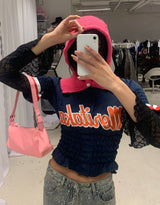 Knitted hood with buttons