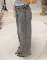 Sparkly wide leg jeans