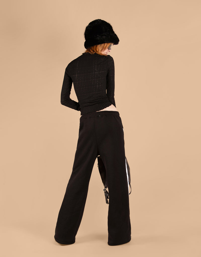 Stripe detail comfy wide trousers