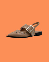 Studded buckle flats