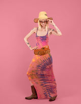 Tie dye side split dress