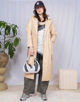 Vegan leather double breasted trenchcoat