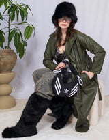 Vegan leather double breasted trenchcoat