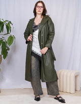 Vegan leather double breasted trenchcoat