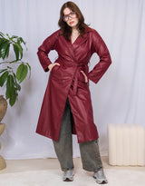 Vegan leather double breasted trenchcoat