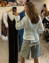 Vintage customized Ralph Lauren back tie long sleeve blouse