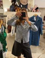 Vintage customized Ralph Lauren back tie long sleeve blouse