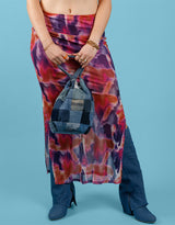 Vintage customized denim patches bucket bag