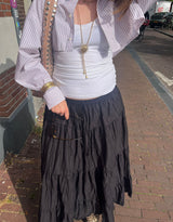 Wide boho maxi skirt