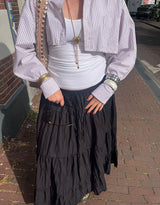 Wide boho maxi skirt