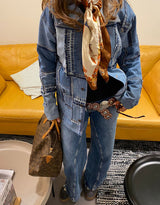 Wide leg detailed jeans