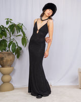 Sparkly cut out detail long dress