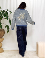 Palm sequin striped sweater