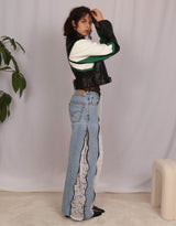 Vegan leather cropped jacket