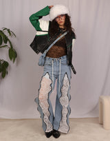 Vegan leather cropped jacket