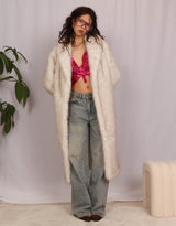 Long faux fur coat