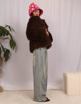 Curly faux furry jacket