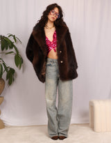 Faux fur midi coat I