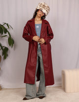 Vegan leather double breasted trenchcoat