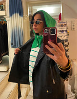 Knitted hood with buttons